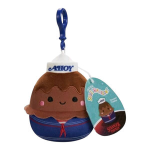 NWT Squishmallows Plush Stranger Things Chocolate Pudding, clip keychain